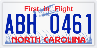 NC license plate ABH0461