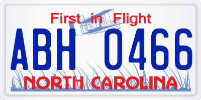 NC license plate ABH0466