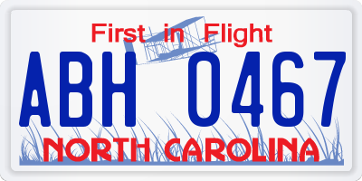 NC license plate ABH0467