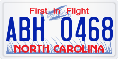 NC license plate ABH0468