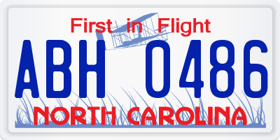 NC license plate ABH0486