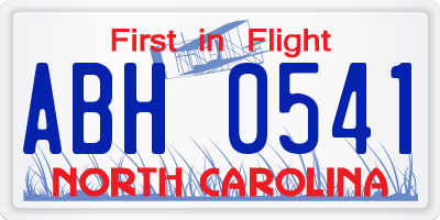 NC license plate ABH0541