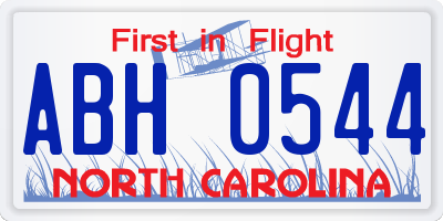 NC license plate ABH0544
