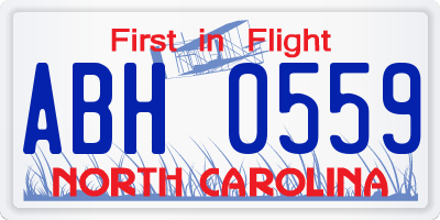 NC license plate ABH0559