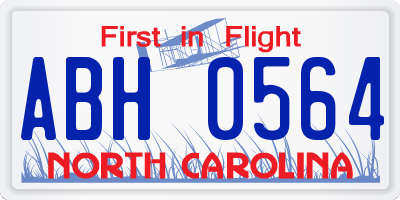 NC license plate ABH0564
