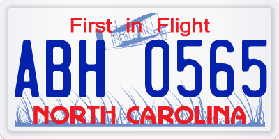 NC license plate ABH0565