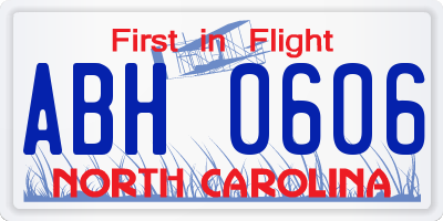 NC license plate ABH0606