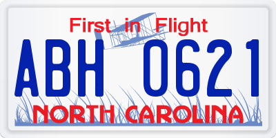 NC license plate ABH0621