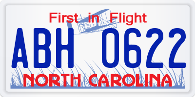 NC license plate ABH0622
