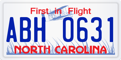 NC license plate ABH0631