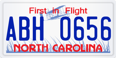 NC license plate ABH0656
