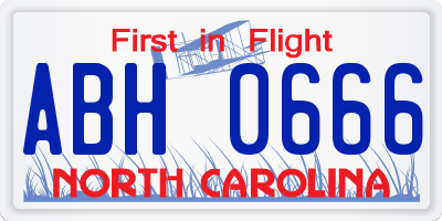 NC license plate ABH0666