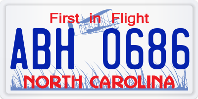 NC license plate ABH0686