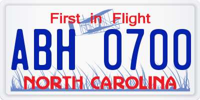 NC license plate ABH0700
