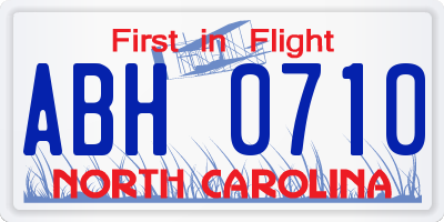 NC license plate ABH0710