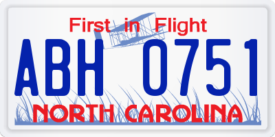NC license plate ABH0751
