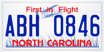 NC license plate ABH0846