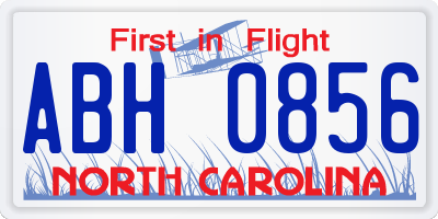 NC license plate ABH0856
