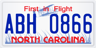 NC license plate ABH0866