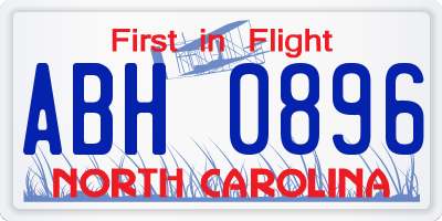 NC license plate ABH0896