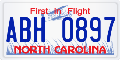 NC license plate ABH0897