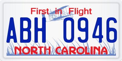 NC license plate ABH0946