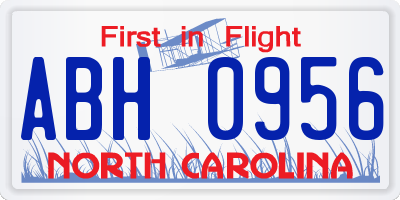 NC license plate ABH0956