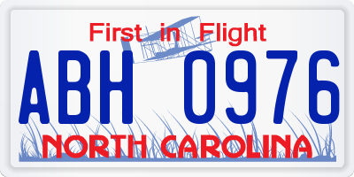 NC license plate ABH0976