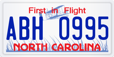 NC license plate ABH0995