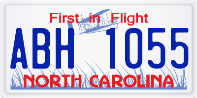NC license plate ABH1055