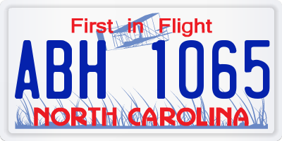 NC license plate ABH1065