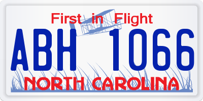 NC license plate ABH1066