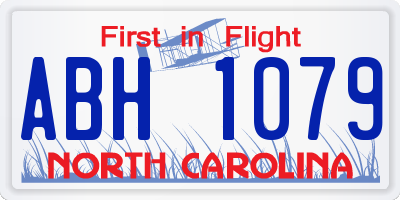 NC license plate ABH1079