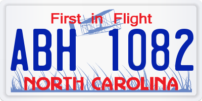 NC license plate ABH1082