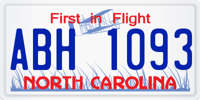 NC license plate ABH1093