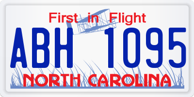 NC license plate ABH1095