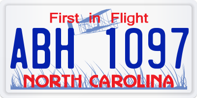NC license plate ABH1097