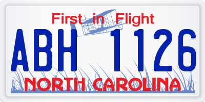 NC license plate ABH1126