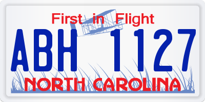 NC license plate ABH1127
