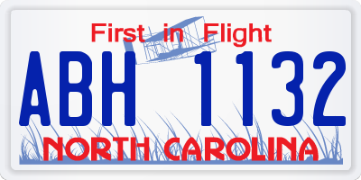 NC license plate ABH1132