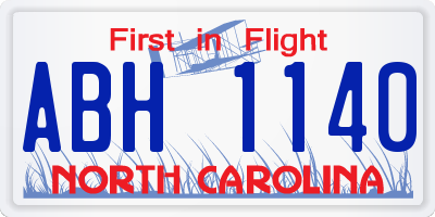NC license plate ABH1140