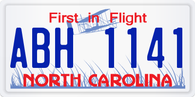 NC license plate ABH1141
