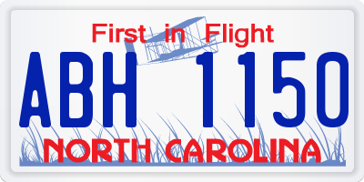NC license plate ABH1150