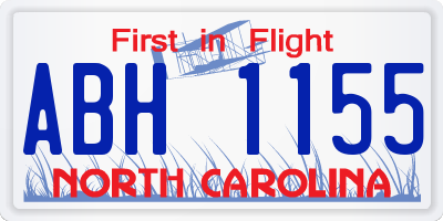 NC license plate ABH1155