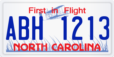 NC license plate ABH1213