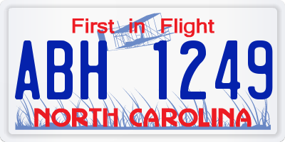 NC license plate ABH1249