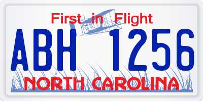 NC license plate ABH1256