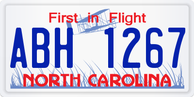 NC license plate ABH1267