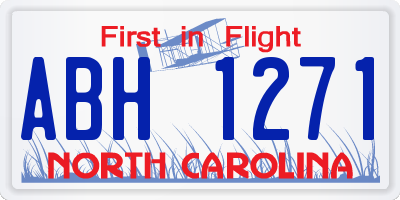 NC license plate ABH1271