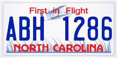 NC license plate ABH1286